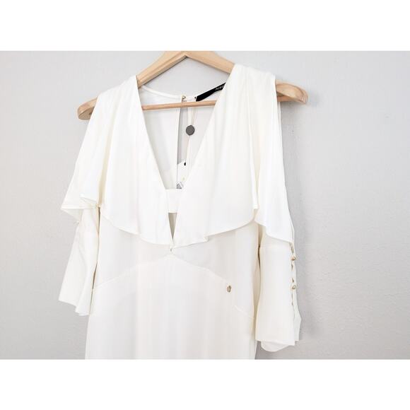 NWT AnnaRita N White Dress IT 42 US Small Italian Designer Made in Italy Elegant - Picture 2 of 7